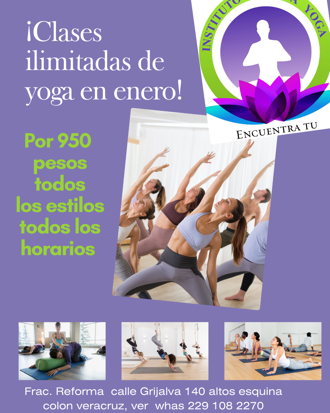 Post para Instagram - ¡Clases ilimitadas de yoga en enero!